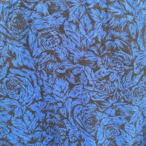 Floral printed cerulean and black